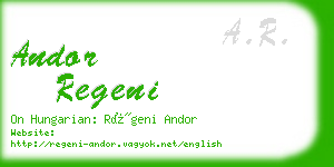 andor regeni business card